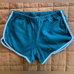 American Apparel Running Shorts in Forest Green with White Trim, size L